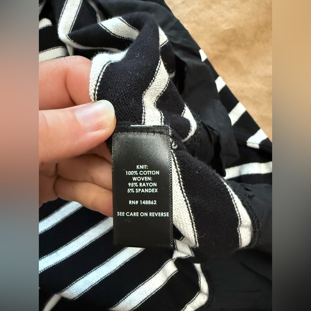 Torrid NEW Black and White coral cotton nautical Striped pullover Sweater size 3 - Picture 5 of 5
